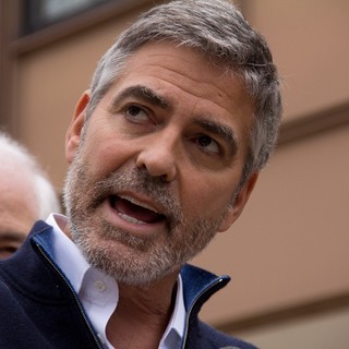 George Clooney in George Clooney and His Father Nick Clooney Speak to The Press