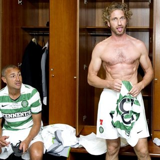 Gerard Butler in The John Kennedy Testimonial Match Between Celtic and Manchester United