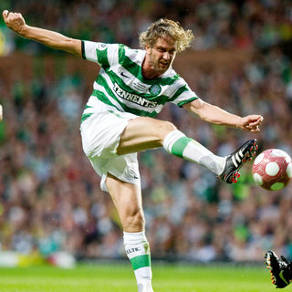 Gerard Butler in The John Kennedy Testimonial Match Between Celtic and Manchester United