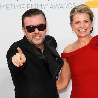 Ricky Gervais, Jane Fallon in 64th Annual Primetime Emmy Awards - Arrivals