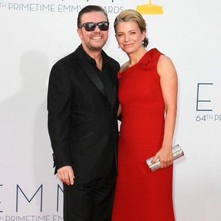 Ricky Gervais, Jane Fallon in 64th Annual Primetime Emmy Awards - Arrivals