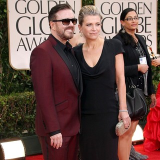 Ricky Gervais, Jane Fallon in The 69th Annual Golden Globe Awards - Arrivals