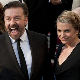 Ricky Gervais, Jane Fallon in The 2012 Arqiva British Academy Television Awards - Arrivals