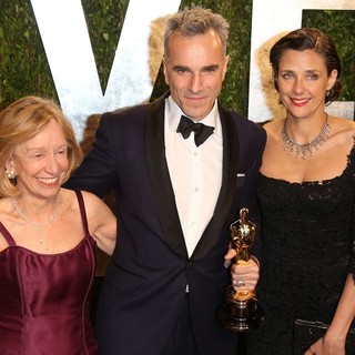 Doris Kearns Goodwin, Daniel Day-Lewis, Rebecca Miller in 2013 Vanity Fair Oscar Party - Arrivals