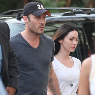 Brian Austin Green, Megan Fox in Brian Austin Green and Megan Fox Arrive at The Staples Center for NBA Western Conference Semi-Finals