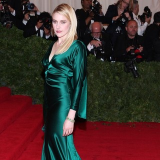 Greta Gerwig in Schiaparelli and Prada Impossible Conversations Costume Institute Gala