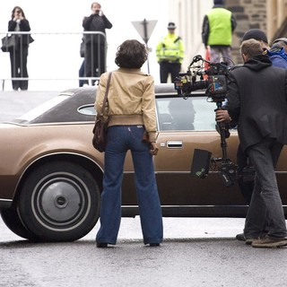 Halle Berry in On The Film set of Cloud Atlas Shooting on Location in Glasgow