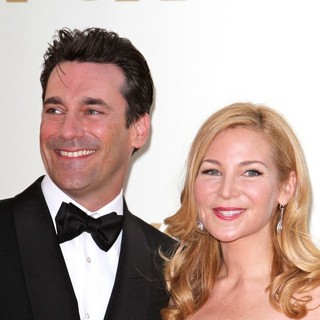 Jon Hamm, Jennifer Westfeldt in The 63rd Primetime Emmy Awards - Arrivals