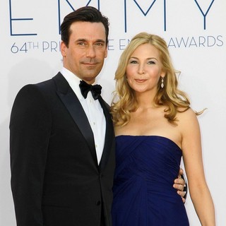 Jon Hamm, Jennifer Westfeldt in 64th Annual Primetime Emmy Awards - Arrivals
