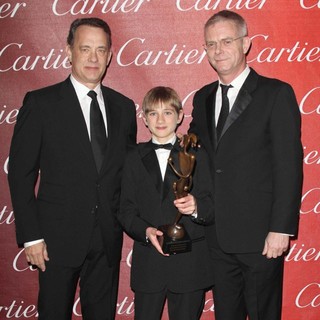 Tom Hanks, Thomas Horn, Stephen Daldry in The 23rd Annual Palm Springs International Film Festival Awards Gala - Press Room