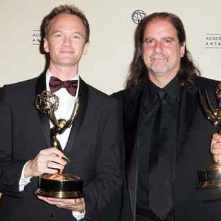 Neil Patrick Harris, Glenn Weiss in 2012 Creative Arts Emmy Awards - Press Room