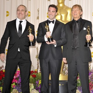Simon Hayes, Mark Paterson, Andy Nelson in The 85th Annual Oscars - Press Room