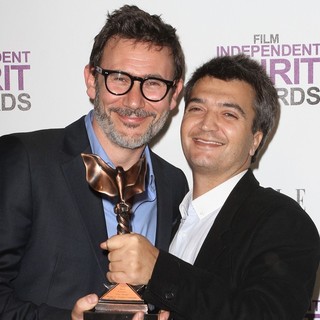Michel Hazanavicius, Thomas Langmann in 27th Annual Independent Spirit Awards - Press Room