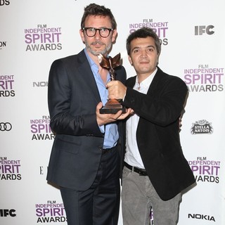 Michel Hazanavicius, Thomas Langmann in 27th Annual Independent Spirit Awards - Press Room