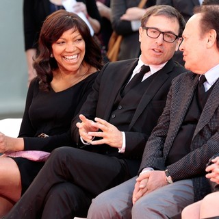 Grace Hightower, David O. Russell, Billy Crystal in Robert De Niro Places His Hand and Foot Prints in Cement During The Footprint Ceremony