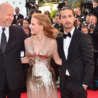 John Hillcoat, Jessica Chastain, Shia LaBeouf in Lawless Premiere - During The 65th Annual Cannes Film Festival