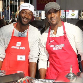 Aldis Hodge, Blair Underwood in The Los Angeles Mission's Thanksgiving for Skid Row Homeless