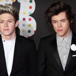 Harry Styles in The 2013 Brit Awards - Arrivals - horan-styles-2013-brit-awards-01