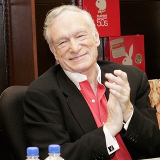 Hugh Hefner in Hugh Hefner Signs Copies of Playboy Cover to Cover The 50s