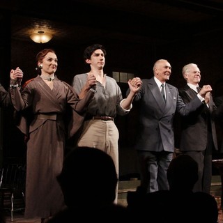 Brian Hutchison, Francesca Faridany, Adam Driver, Frank Langella, Michael Siberry, Zach Grenier, Virginia Kull in Opening Night of The Broadway Play Man and Boy