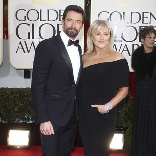 Hugh Jackman, Deborra-Lee Furness in 70th Annual Golden Globe Awards - Arrivals