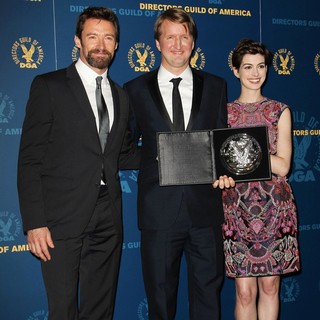 Hugh Jackman, Tom Hooper, Anne Hathaway in 65th Annual Directors Guild of America Awards - Press Room