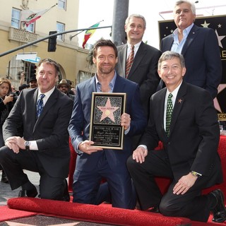 Hugh Jackman, Jay Leno, Leron Gubler in Hugh Jackman Is Honoured with A Hollywood Star on The Hollywood Walk of Fame