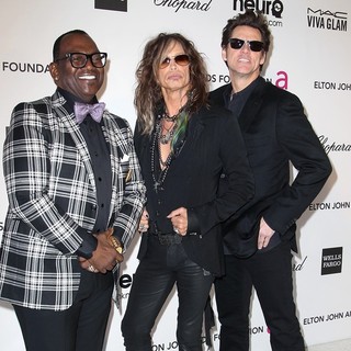 Randy Jackson, Steven Tyler, Jim Carrey in 21st Annual Elton John AIDS Foundation's Oscar Viewing Party