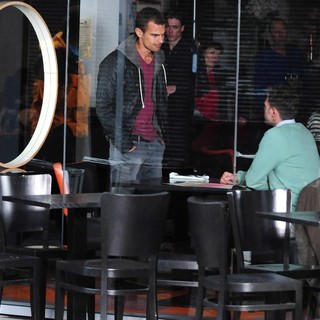 Theo James, Will Young in On The Set of Drama Bedlam