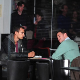 Theo James, Will Young in On The Set of Drama Bedlam