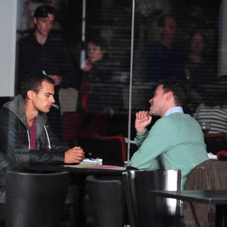 Theo James, Will Young in On The Set of Drama Bedlam