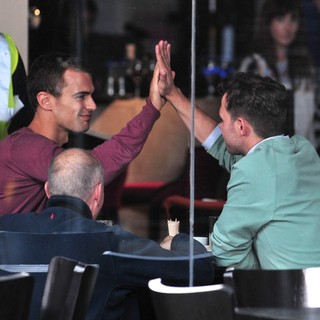 Theo James, Will Young in On The Set of Drama Bedlam