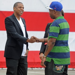 Jay-Z in Jay-Z Press Conference on The Steps of The Philadelphia Museum of Art