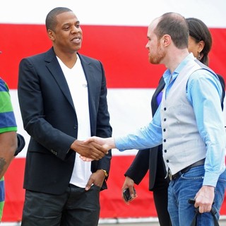 Jay-Z in Jay-Z Press Conference on The Steps of The Philadelphia Museum of Art