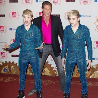 Jedward, David Hasselhoff in The MTV EMA's 2012 - Arrivals