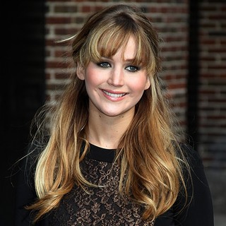 Jennifer Lawrence in Celebrities Arrive at The Ed Sullivan Theater to Appear on The Late Show with David Letterman