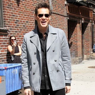 Jim Carrey in Jim Carrey Outside The Ed Sullivan Theater for The Late Show with David Letterman