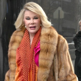 Joan Rivers in Celebrities Are Seen Leaving Fox Studios for Good Day New York