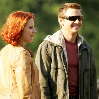 Scarlett Johansson, Jeremy Renner in Actors on The Set of The Avengers Shooting on Location in Manhattan