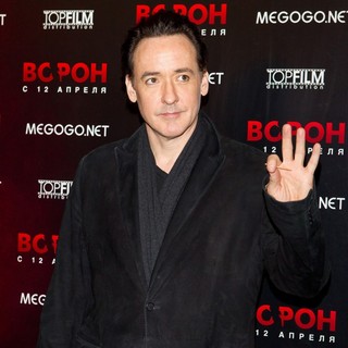 John Cusack in The Russian Press Conference for Film The Raven