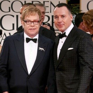 Elton John, David Furnish in The 69th Annual Golden Globe Awards - Arrivals