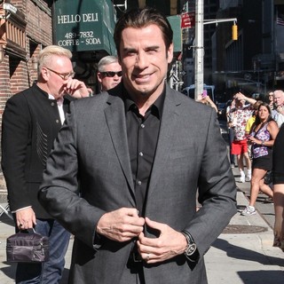 John Travolta in Celebrities Outside of The Ed Sullivan Theater for The Late Show with David Letterman - john-travolta-late-show-with-david-letterman-01