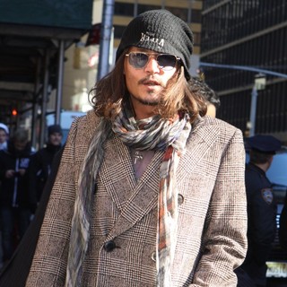 Johnny Depp in Celebrities Outside of The Ed Sullivan Theater for The Late Show with David Letterman