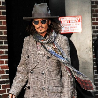 Johnny Depp in Celebrities Outside of The Ed Sullivan Theater for The Late Show with David Letterman