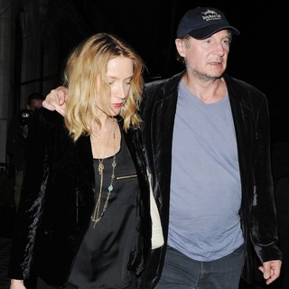 Freya St. Johnston, Liam Neeson in Liam Neeson Leaves Scott's Restaurant with Freya St. Johnston