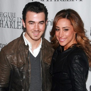 Kevin Jonas, Danielle Deleasa in 2012 Skating with The Stars Gala
