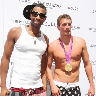 Cullen Jones, Ryan Lochte in Ryan Lochte Celebrates His Olympic Success by Hosting A Day at Azure Pool