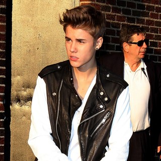 Justin Bieber in Justin Bieber Exits The Ed Sullivan Theatre After Taping The Late Show with David Letterman