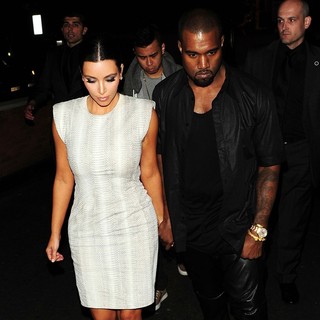 Kim Kardashian, Kanye West in Kim Kardashian and Kanye West Arrive at Zuma Restaurant