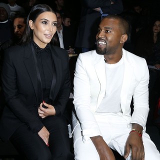 Kim Kardashian, Kanye West in Paris Fashion Week - Autumn-Winter 2013 - Givenchy - Front Row